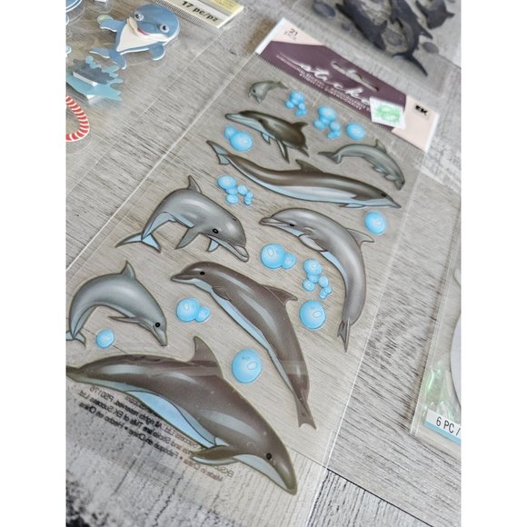 Sticker Lot Ocean Fish Sharks Dolphins Beach Scrapbooking 3D Stickers RARE #44 - Picture 8 of 8